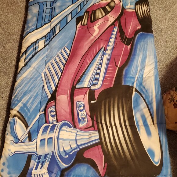 Mattel Hot Wheels Child Sleeping Bag W/track To Play On Inside Rare 2000s - Picture 2 of 7